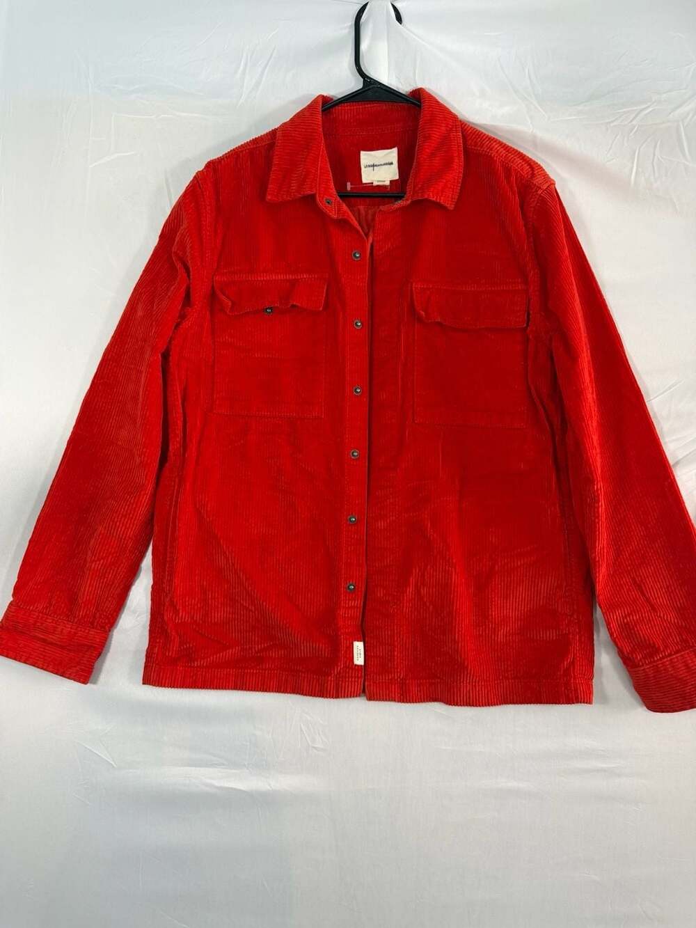 American Eagle Corduroy Jacket Size M Red Snap Button Up Shirt